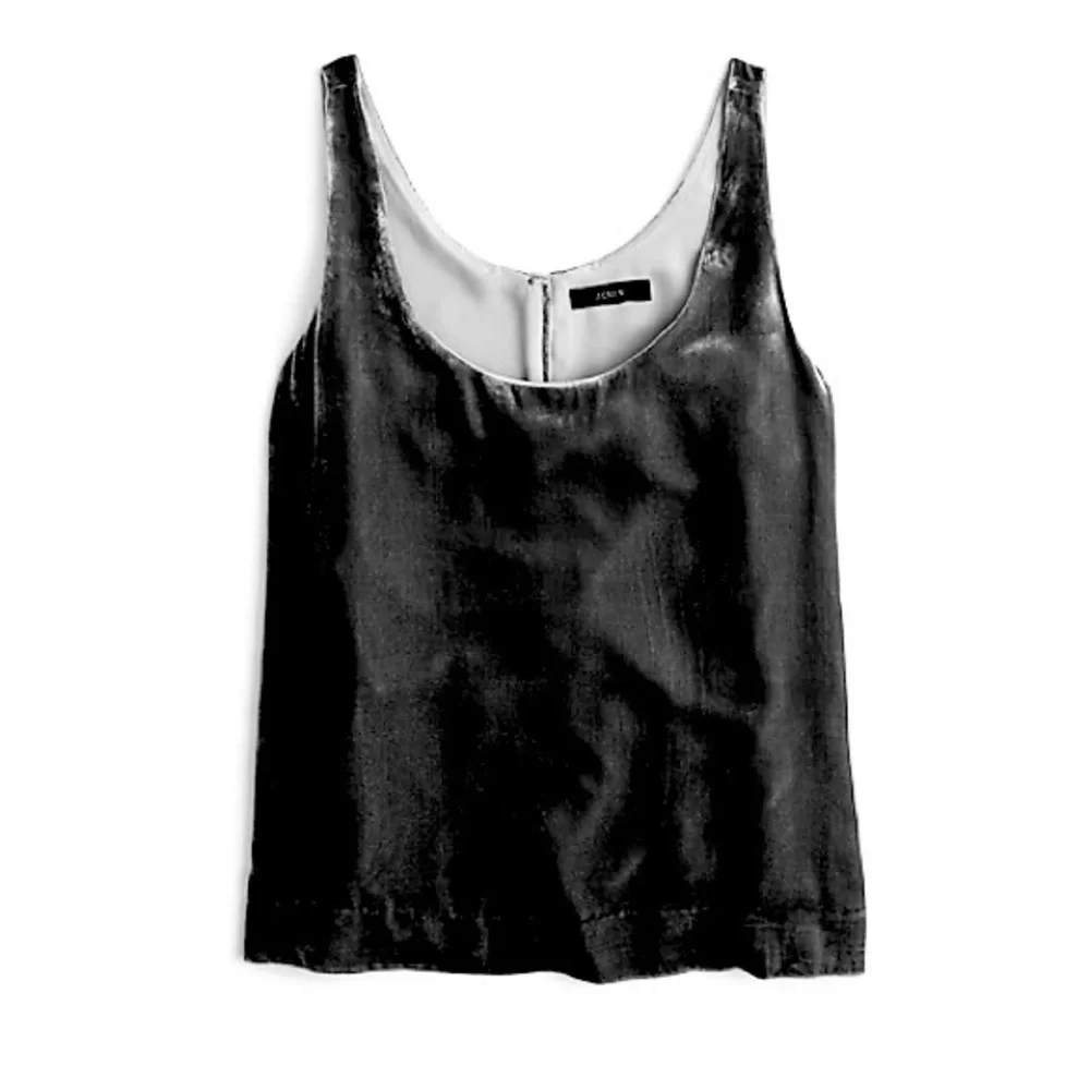 J. Crew Black Velvet Tank XS